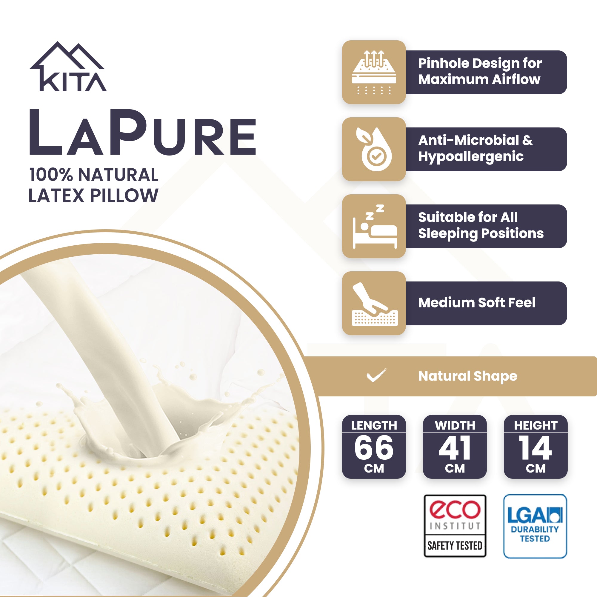 KITA LAPURE Natural Latex Pillow