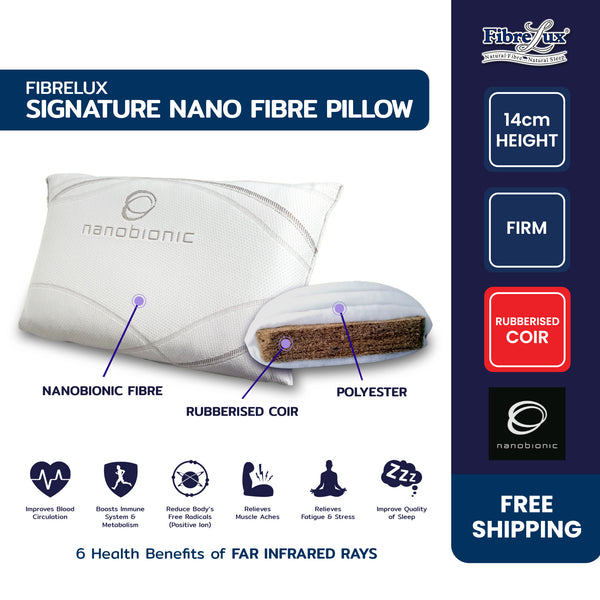 Fibrelux Signature Nano Fibre Pillow (Firm), Rubberised Coir