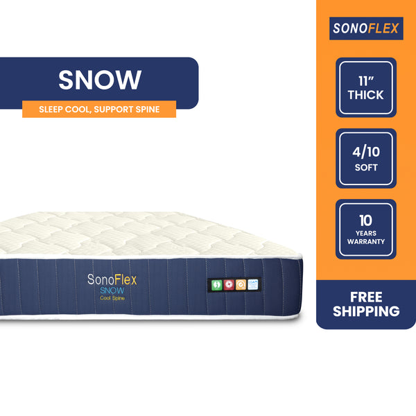 SonoFlex SNOW Mattress (11 inch), Cool Silk + Comfort Soft Foam