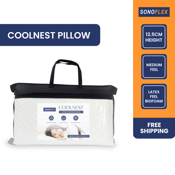 SonoFlex COOLNEST Cooling Pillow, Latex Feel BioFoam