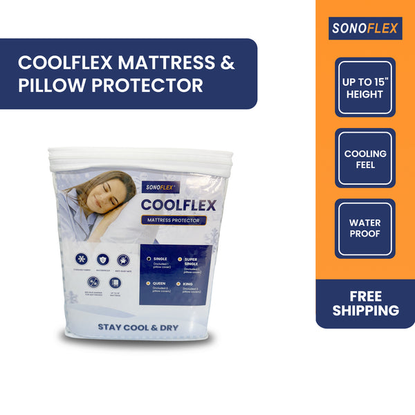 SonoFlex COOLFLEX Cooling Waterproof Mattress & Pillow Protector