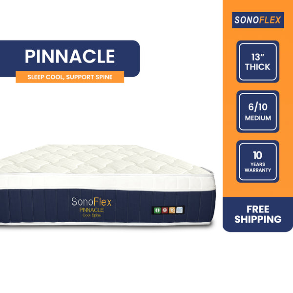 SonoFlex PINNACLE Mattress (13 inch), Cool Silk + Pocketed Coil with Edge Support